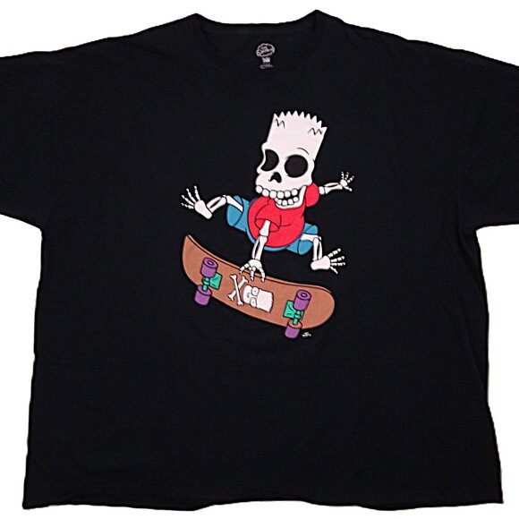 The Simpsons Halloween t-shirt 3XL Bart Simpson Skeleton Skateboard Horror Skull - Picture 1 of 5